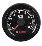 BOSCH SP0F000025 Sport II 2-5/8" Tachometer - Style and Performance with High Accuracy (Black Dial Face, Black Bezel)