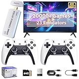 Wireless Retro Gaming Console Built-in 20000+ Games and 23 Emulators, 2026 New Upgrade Plug & Play Retro Game Console Pro with 4K Output & Dual 2.4G Controllers, Games Nostalgic Stick for Gift (64GB)