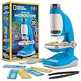 National Geographic Junior Microscope for Kids- Kit Includes Up to 250x Magnification Handheld Mini Attachment, 12 Slides, Lab Guide, Science Toy for Ages 6-12, STEM Project
