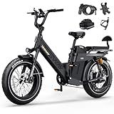 TESWAY48V 2000W Single Motor 320KM Ultra Long Range Electric Bike for Adults, 60AH All Terrain Full Suspension Ebike (48V 2000W X5-PRO-Black)