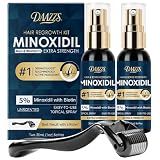 5% Minoxidil Hair & Beard Regrowth Spray Kit for Men & Women, 2 x 1 fl oz