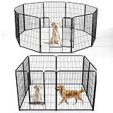 DUMOS Dog Playpen 40 Inch 8 Panels Indoor Outdoor Metal Pet Fence