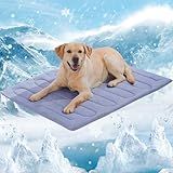 MARUNDA Dog Cooling Mat, No Need to Freeze Or Refrigerate This Cool Pet Pad Cat Mats- Keep Your Pet Cool, Machine Washable (Blue, 36" x 24" - Large-Crate)