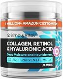 SimplyVital Face Moisturizer Retinol Collagen Hyaluronic Acid Cream 1.7 oz
