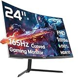 KTC 24 inch 1500R Curved Gaming Monitor 165Hz 1ms FHD 1080p VA Tilt Adaptive Sync HDR 110% sRGB DP/HDMI,VESA for Gaming Home Office Business PS5 PC Monitors