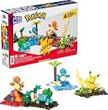MEGA Pokémon Building Toys Set Kanto Region Team with 130 Pieces, 4 Poseable and Articulated Characters, 2 Inches Tall, for Kids