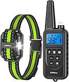 SLOPEHILL Dog Training Collar with Remote, 4200FT Electric Shock Collar,Waterproof E-Collar with Beep, Vibration, Shock, Flash Light and No Shock Mode, Fit for 8-140lbs Small Medium Large Dogs (Green)