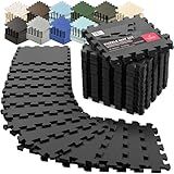 bemaxx Gym Mats Set - 18 pcs EVA Interlocking Foam Floor Tiles (12.6"x12.6"x0.4") 18sqft Protective Gym Flooring Sports Home Workout Exercise Mats Puzzle Garage Fitness Play-Room Garage Pool Treadmill