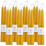 Aglary 16PCS Beeswax Taper Candles, 9" Handmade Natural Candles, Dripless and Smokeless，9 Hour Burn Time
