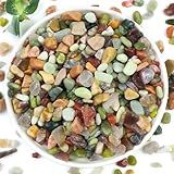 YISZM 2LB Succulent and Cactus Colorful Pebbles, 3/8 Inch Pebbles for Indoor Plants, Natural Decorative Polished River Rocks for Vases, Planters and Outdoor Gardening
