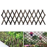 Expandable Garden Trellis, Wooden Lattice Wall Fence Trellis for Climbing Plants Ivy Vine Rose Clematis 13" x 68" for Outdoor Garden Patio Room Decor (1)