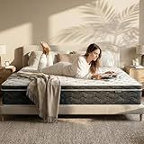 Puzdaz Queen Mattress 12 Inch Hybrid Mattress Queen Size - Memory Foam & Individually Pocket Coils Springs, Pressure Relief, Motion Isolation, Edge Support, CertiPUR-US Certified, Medium Firm