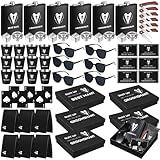 Mimorou 66 Pcs Groomsmen Proposal Gifts - Shot Glasses, Stainless Steel Ice, Flask, Funnel, Gift Boxes, Sunglasses, Knives, Bottle Opener, Cards, Wallets for Wedding Groomsmen Present Set