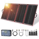 DOKIO 300W Foldable Solar Panel Kit for 12V Batteries & Power Stations, 15.2lb Monocrystalline Charger with PWM Controller, Dual USB, 9.85ft Cable, Folds to 19.3x37.4in for RV Camping