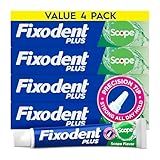 Fixodent Plus Scope Secure Denture Adhesive 2.0oz (Pack of 4) – Blue & Green