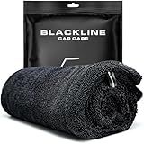 Blackline 24"x36" Twisted-Loop Car Drying Towel, 1300GSM, Streak Free, Lint Free, Reusable - Car Accessories, Microfiber Cleaning Cloth for Car, Truck, SUV - One Pass is All You Need