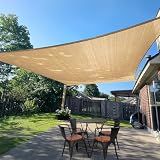 SUNLAX Sun Shade Sail 8' x 10' Sand Rectangle UV Block Shade Cover
