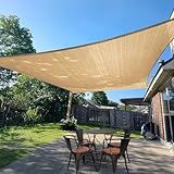 SUNLAX Sun Shade Sail 8' x 10' Sand Rectangle Canopy Sail Shade Cover UV Block Permeable Sunshade Outdoor for Patio Backyard (We Make Custom Size)