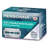 Personna Platinum GEM Double Edge Blade. Surgical Japanese Stainless Steel with Platinum Diamond Glide Coating. (100 Pack)