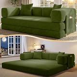 CUBENTE 78.8" Convertible Futon Sofa Bed, Boneless Couch for Living Room