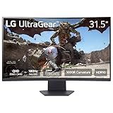 LG 32GS60QC-B Ultragear 32-inch Curved Gaming Monitor QHD (2560x1440) 180Hz 1ms 1000R AMD FreeSync HDR10 HDMIx2 DisplayPort Black
