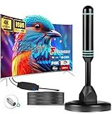 TV Antenna Indoor Antenna for Smart TV for Long Range Reception and All Smart TVs HD Digital Antenna with Amplifier Signal Booster for Local Channels Supports 4K 1080p-16.4ft(Blue)