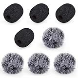 Mini Lavalier Furry Windscreen for Microphone Cover, Deadcat Mic Cover to Reduce Wind Noise, Washable and Windproof Lapel Mic Windscreen Muff (8 Packs)