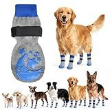 BEAUTYZOO Anti Slip Dog Socks to Prevent Licking Paws, Dog Shoes for Cold Winter Snow, Double Sides Dog Boots & Paw Protectors Booties for Hardwood Floors with Grippers Large Medium Small Senior Dogs