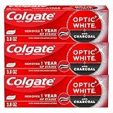 Colgate Optic White Charcoal Whitening Toothpaste, 3 Pack, 3.8 oz