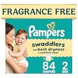 Swaddlers Diapers, Size 2 (10-22 lbs), 84 Count, Absorbent, Keeps Baby Dry and Comfortable, Pediatrician Recommended Skin Safe Disposable Baby Diaper