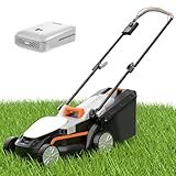 Litheli Electric Lawn Mower Cordless,Grass Cutter Machine for 1300 Sq.Ft.Lawnmower with Motor,13.2 in Cutting Width,8 Gallon Capacity,Cutting Height from 1 to 2.5 in with 4.0A Battery