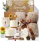 Coralogo 11pcs Spa Gift Baskets for Women, Sunflower Self Care Set, Brown