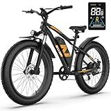 ZDZA Electric Bike, 26"x4.0" Fat Tire Ebike for Adults, 1500W Peak Motor, Electric Mountain Bike, 28 mph Top Speed, E Bike with LCD Colorful Display, 7 Speed and Dual Suspension (Black)