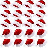 Vicenpal 20 Pcs Santa Hats Bulk for Adults, Red, Classic