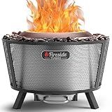 TURBRO 29 Inch Smokeless Fire Pit for Outdoor Wood Burning, Stainless Steel Camping Stove with Stand, Removable Ash Pan, Waterproof Storage Bag, Pluto R29, Black