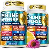 Immune Support Supplement - Turmeric, Vitamin C with Zinc, D3, Elderberry