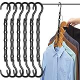 AMKUFO 6 Pack-Closet-Organizers-and-Storage, Space-Saving-Hangers Black