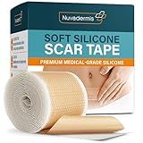 NUVADERMIS Silicone Scar Sheets for Surgical Scars - 120" x 1.5" Roll - Medical Grade Silicone Scar Tape and Face Tape for Wrinkles, Keloid Scars, and Hypertrophic Scars - Reusable - 1 Pack