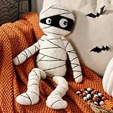 Bunny Chorus Halloween Decor Throw Pillows: Cute White Teddy Fleece Mummy Throw Pillows, Fun Soft Sherpa Plush Cushion Halloween Decorations Indoor for Home Sofa Bed Office Couch Living Room