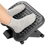 HUANUO Adjustable Desk Footrest, Foot Rest for Under Desk at Work with Massage, Adjustable Foot Stool with 3 Height Position & 30 Degree Tilt Angle Adjustment for Home, Office