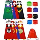 KARAZZO Kids Capes Set and Wristbands Boys Girls Costumes for Halloween Christmas Cosplay Dress Up (8-PACK CAPES SET)