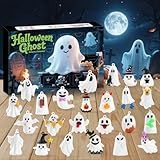 Halloween Advent Calendar 2025,24 Day Halloween Ghost Countdown Calendar with 24 Collectible Gifts for Kids Boys Girls Toddlers Boo Basket Stuffers Party Favors