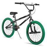 JOYSTAR 20 Inch Kids Bike Freestyle BMX Bikes for 6-10 Years Old Boys Girls and Beginner Riders, 20 Inch Bikes with Green Tires, Green