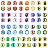 Julie Wang 100PCS 6MM Mixed Color Vertical Pupil Dragon Eyes Glass Cabochons for Clay Animal, Jewelry Making, Sculptures, Props, DIY Crafts Fantasy Art
