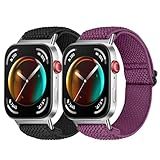 Relting 2 Pack Elastic Nylon Bands Compatible with Huawei Watch Fit 3/Fit 4/Fit 4 Pro, Adjustable Sport Band for Huawei Watch Fit 3/Fit 4 Woman Man