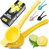 Zulay Kitchen Metal Lemon Squeezer - Handheld Lemon Juicer Squeezer - Easy to Use Citrus Juicer - Manual Press for Extracting the Most Juice Possible - Extracts Every Last Drop