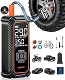 OlarHike Cordless Tire Inflator Portable Air Compressor, Air Pump for Car Tires, SUV, Pickup Truck, Bike, Motorcycle, Balls, Electric Pump with LED Light, Digital Pressure Gauge&Auto Shut-Off