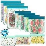 10 Pack Dishwasher Safe Reusable PEVA Food Storage Bags, Leak proof Reusable Freezer Bags for Food Storage Home Organization Traval & Make-up BPA FREE for Food Storage Home BPA FREE for Salad Fruit