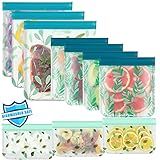 10 Pack Dishwasher Safe Reusable PEVA Food Storage Bags, Leak proof Reusable Freezer Bags for Food Storage Home Organization Traval & Make-up BPA FREE for Food Storage Home BPA FREE for Salad Fruit
