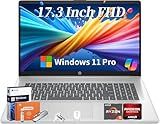 HP 17 Inch Laptop 2025, 17.3" FHD IPS Display, 64 GB RAM, 2 TB SSD, AMD Ryzen 5 7430U, AMD Radeon Graphics, Copilot-AI, Wi-Fi 6, Long Battery Life, Anti-Glare, Windows 11 Pro, w/Accessories